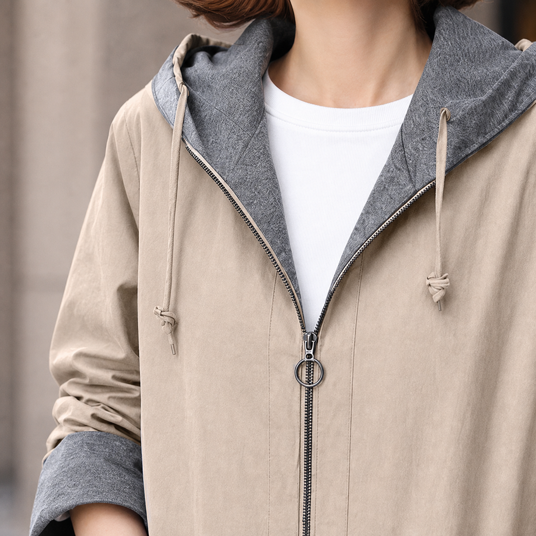 Bella-Elise Hooded Coat - Lead Product Detail