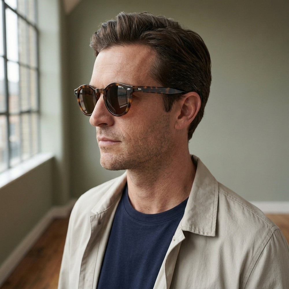 Austin Round Sunglasses - Lead Alternate View