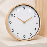 Carter Nordic Wall Clock - White Inner Frame Wood Grain Clock
