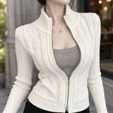 Leila Cable Knit Cardigan - Lead Product Detail