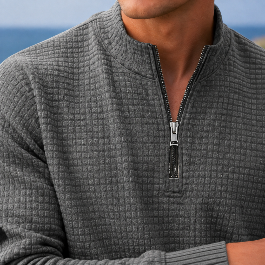 Stefan Mock Neck Sweater - Lead Product Detail