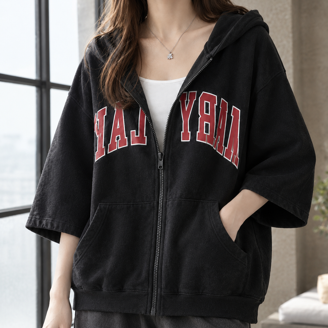 Bridget Zip Hoodie - Lead Product Detail