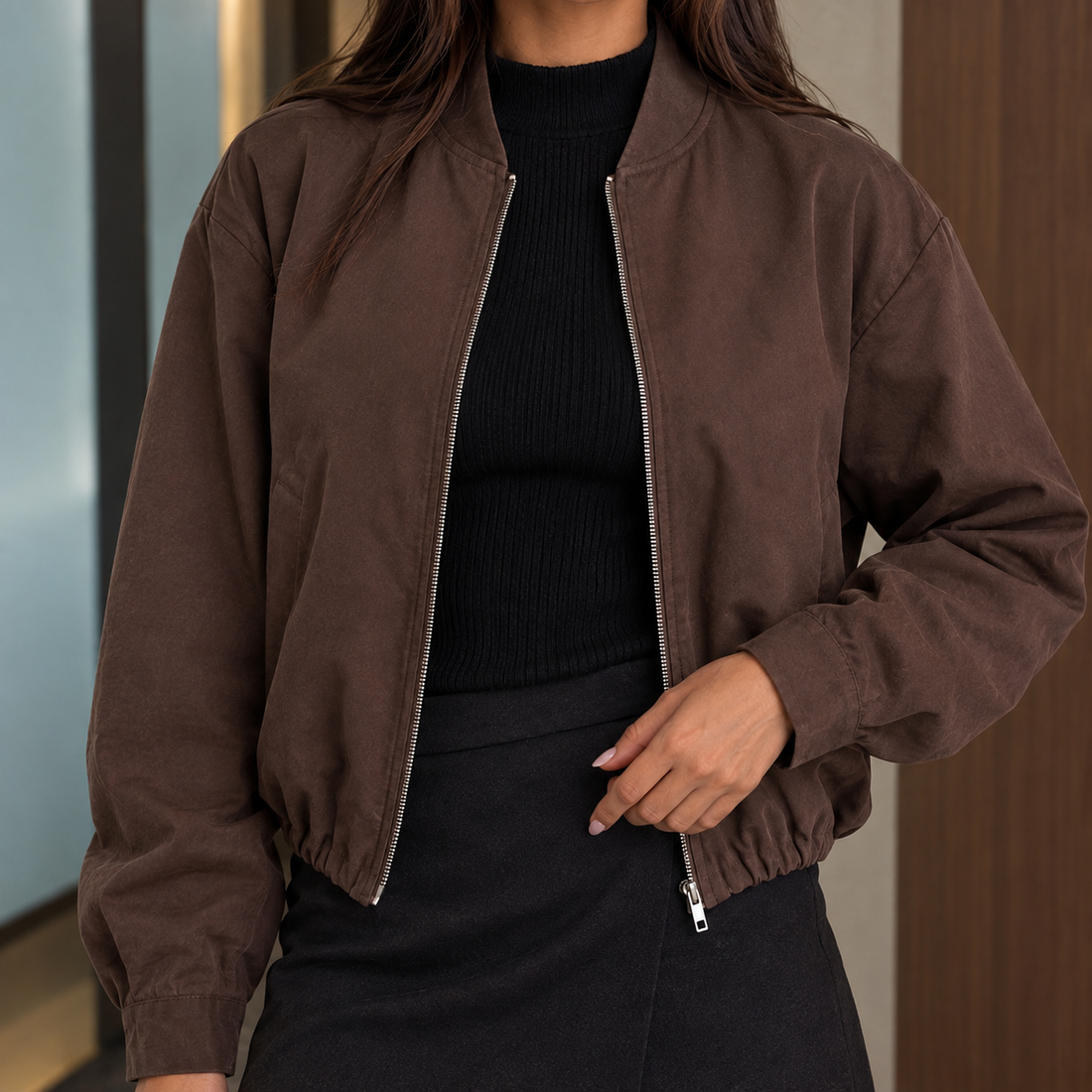 Verity-June Bomber Jacket - Lead Product Detail