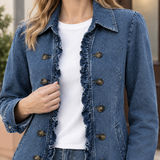 Vivienne-Sage Ruffle Denim Jacket - Lead Product Detail