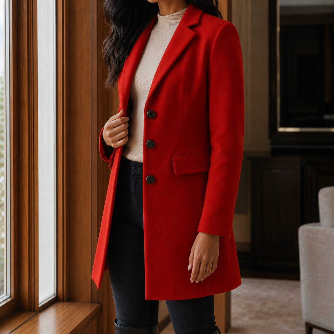 Valencia Tailored Coat - Lead Alternate View