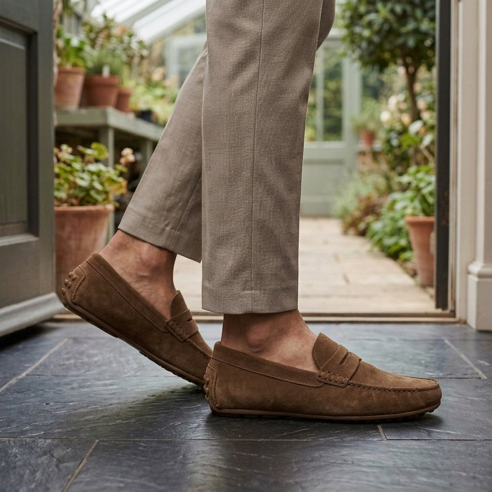 Matteo Suede Loafers - Lead Alternate View