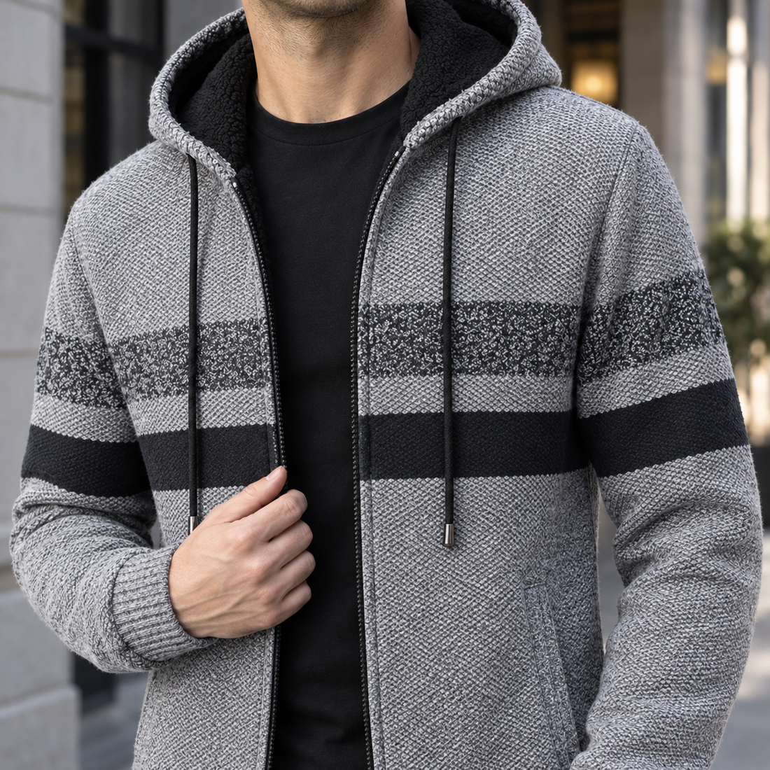 Matteo Hooded Hoodie - Lead Product Detail
