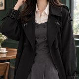 Flavia-June Double Breasted Overcoat - Lead Product Detail