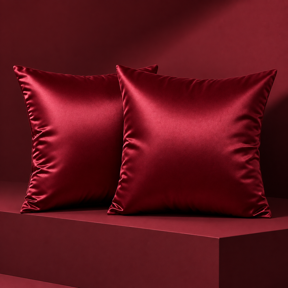 Springvale Satin Cushion Cover - Deep Red