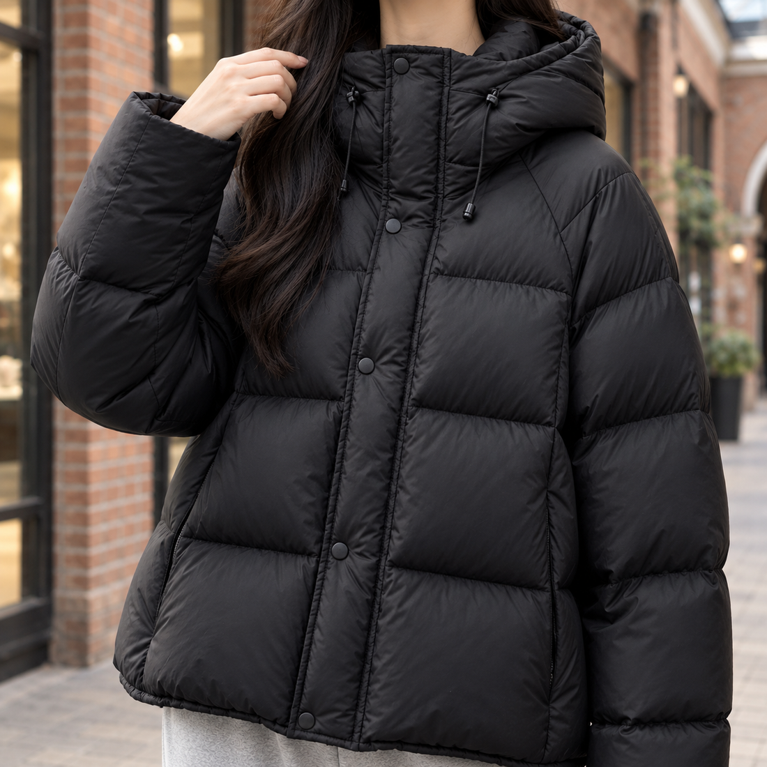 Adelia Hooded Puffer Jacket - Lead Product Detail