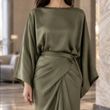 Cecily-Pearl Draped Maxi Dress - Lead Product Detail