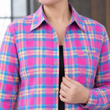 Stephanie Relaxed Plaid Shirt - Lead Product Detail