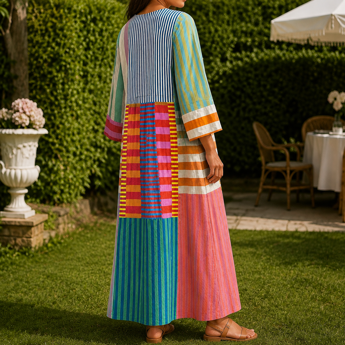 April Patchwork Dress - Lead Alternate View