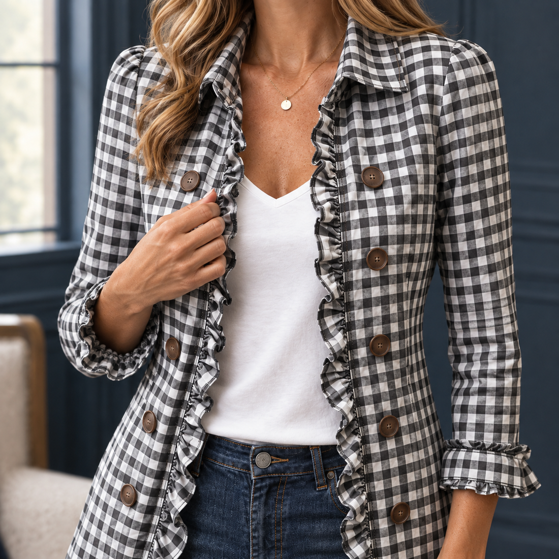 Danielle-Lane Gingham Overshirt - Lead Product Detail