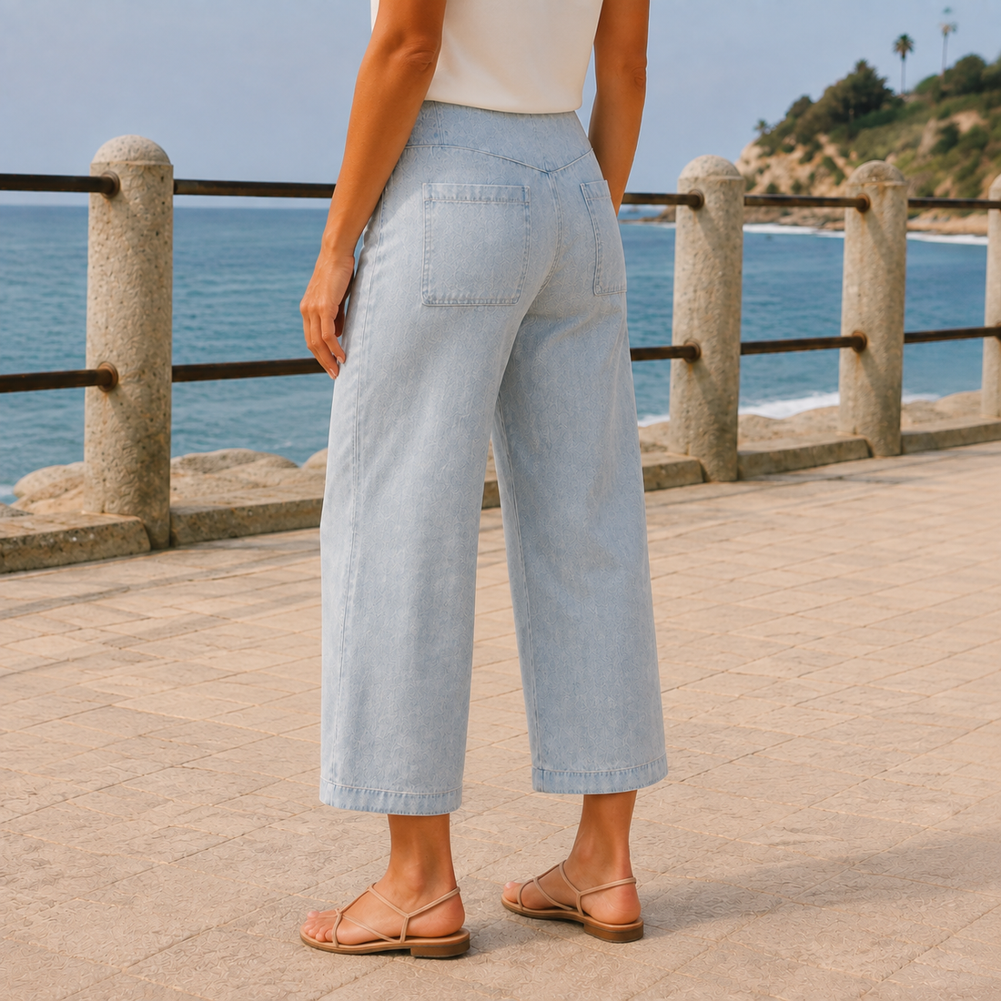 Meredith-Elise Sculpted Wide Leg Pants - Lead Alternate View