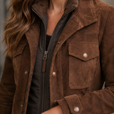 Rosalie-Claire Suede Jacket - Lead Product Detail