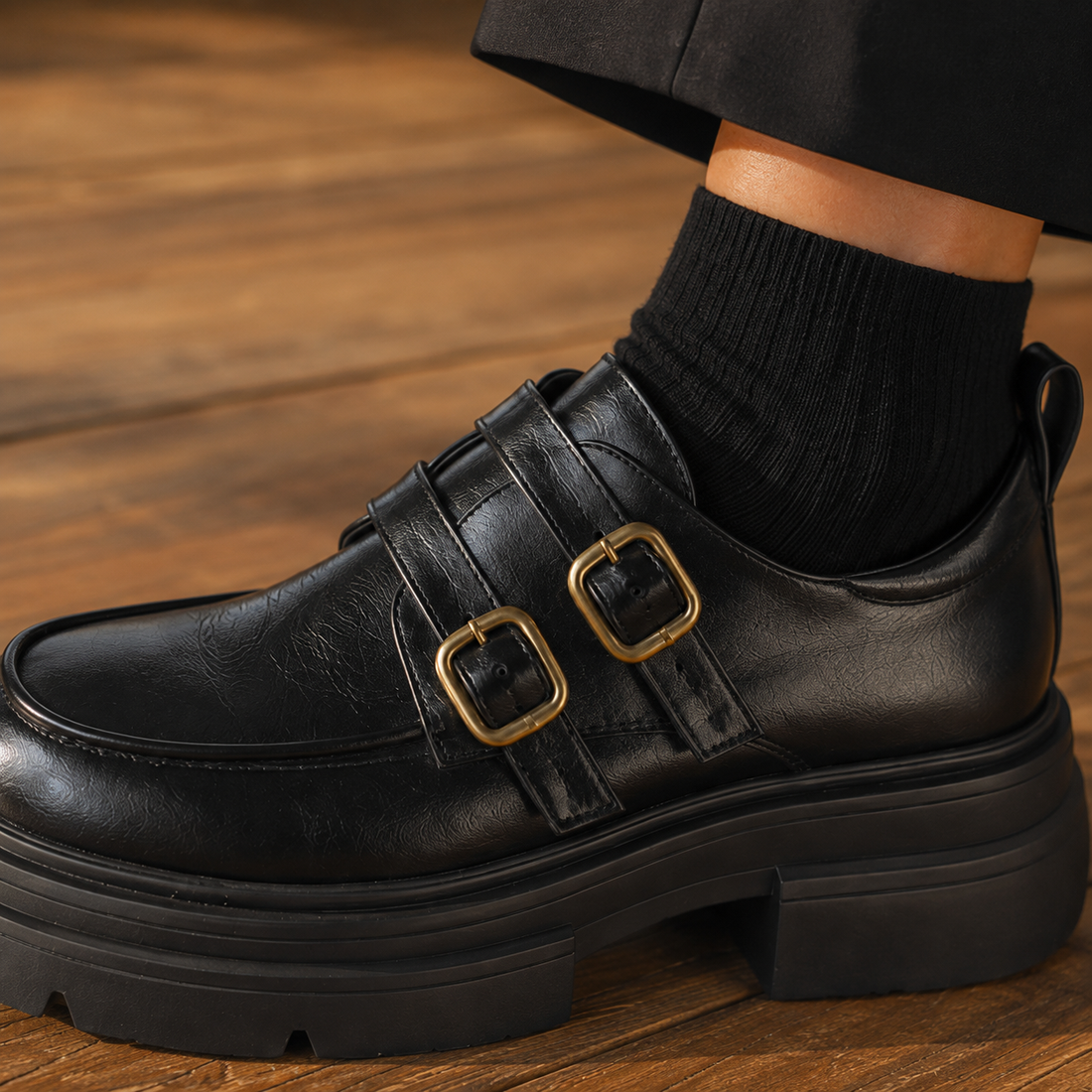 Fornari Double Monk Shoes - Lead Product Detail