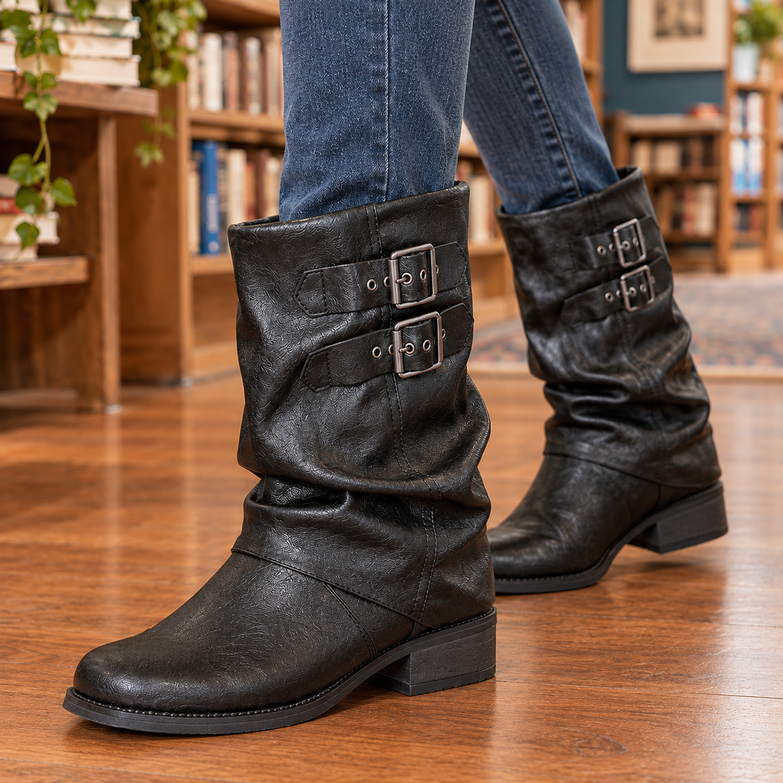 Comacchio Buckled Boots - Lead Product Detail