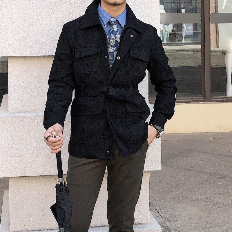 Whitburn Belted Jacket - Navy