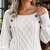 Fenna-Elise Square Neck Sweater - Lead Product Detail