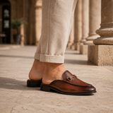 Marcello Leather Mules - Lead Alternate View