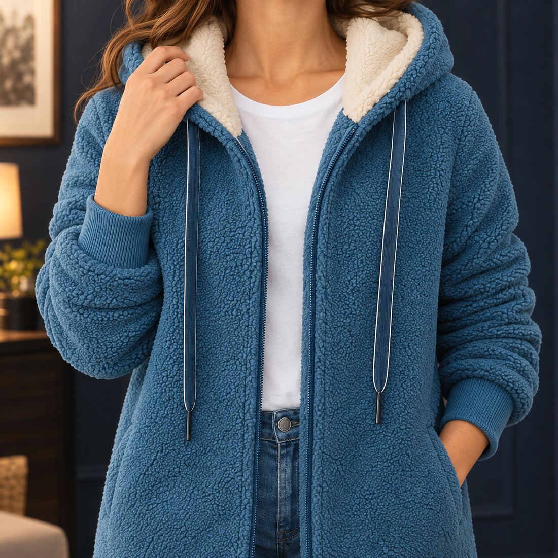 Fleur-Faye Hooded Fleece Jacket - Lead Product Detail