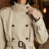 Oriane-Jane Cropped Trench Jacket - Lead Product Detail