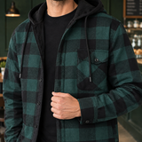Sterling Hooded Plaid Jacket - Lead Product Detail