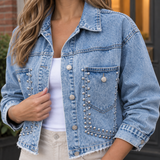 Bridget-June Studded Denim Jacket - Lead Product Detail