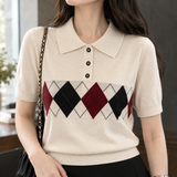 Selma-Pearl Argyle Polo - Lead Product Detail
