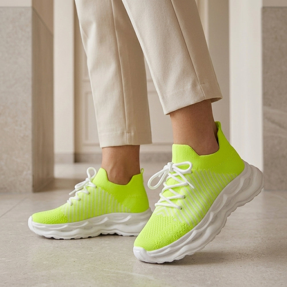 Moretti Knit Platform Sneakers - Lead Alternate View