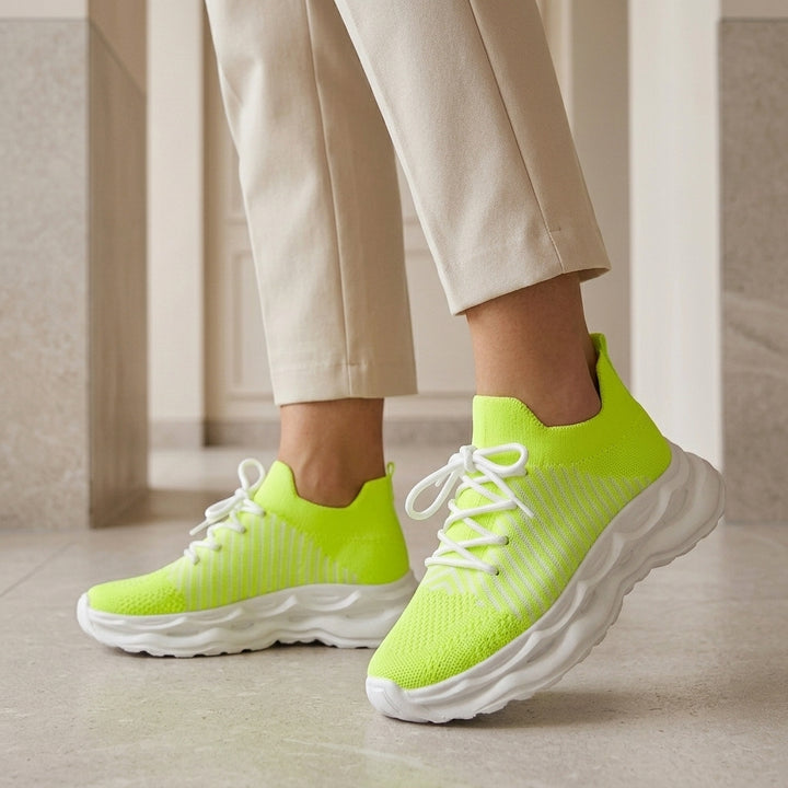 Moretti Knit Platform Sneakers - Lead Alternate View