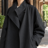 Ariadne-Claire Stand Collar Overcoat - Lead Product Detail