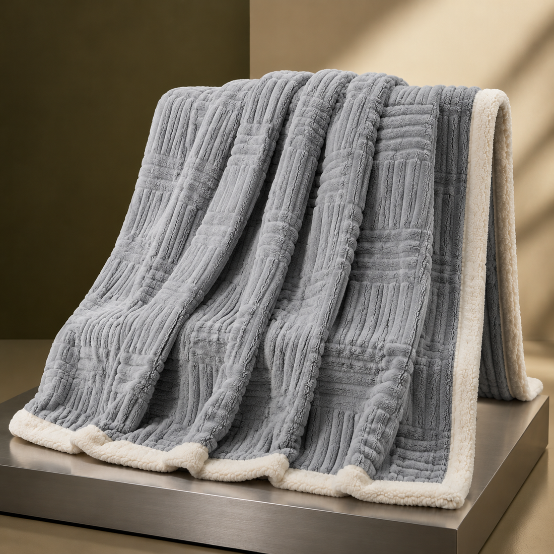 Elmwood Geometric Throw - Glacier Gray