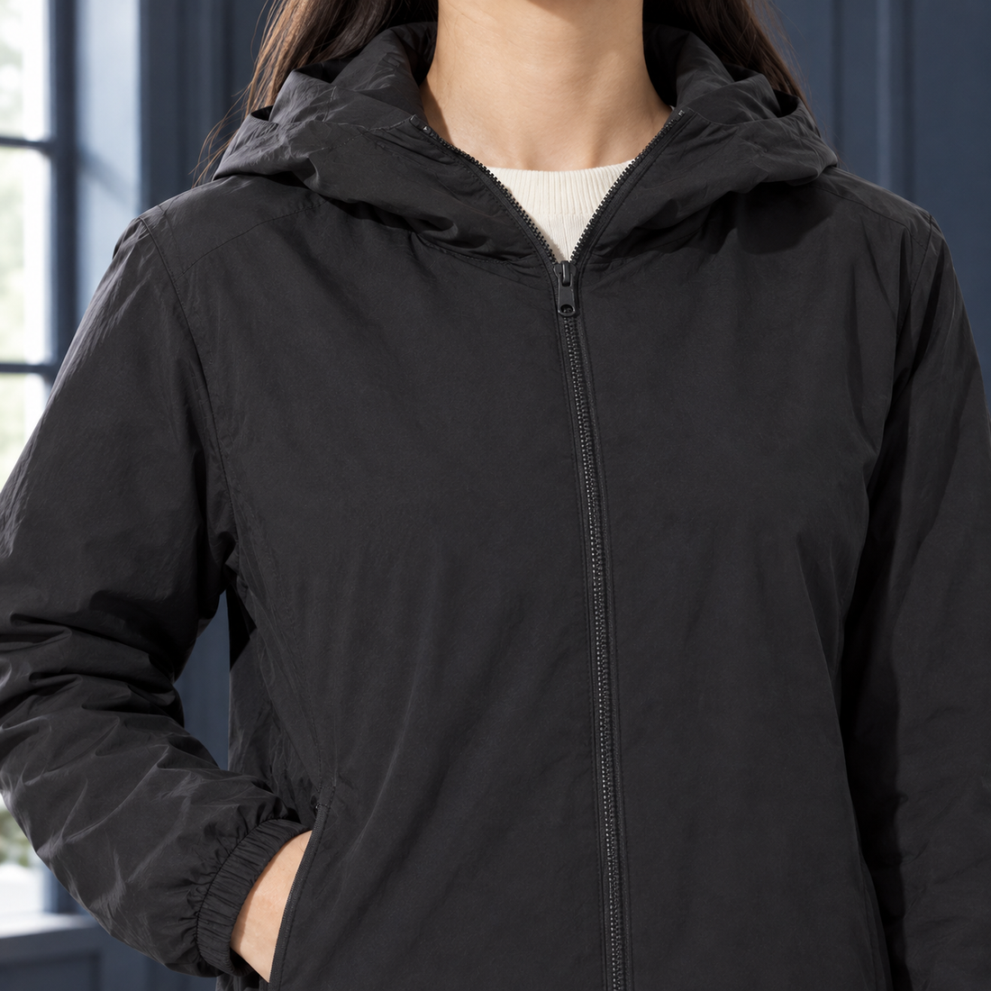 Valerie Hooded Down Jacket - Lead Product Detail