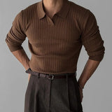 Redford Ribbed Polo - Brown