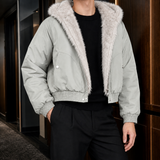 Marco Plush Trim Jacket - Gray