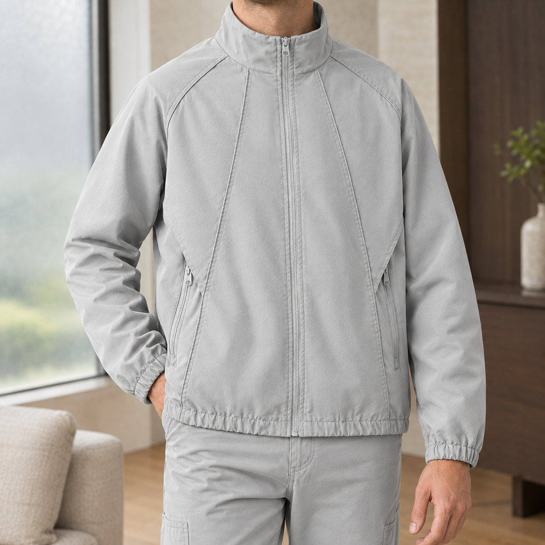 Simon Zip Jacket - Light Gray