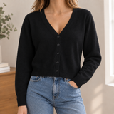Pomeline-June V Neck Cardigan - Black