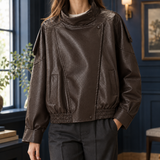 Eugenie-Elise Moto Jacket - Brown