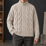 Blake Cable Knit Cardigan - Khaki
