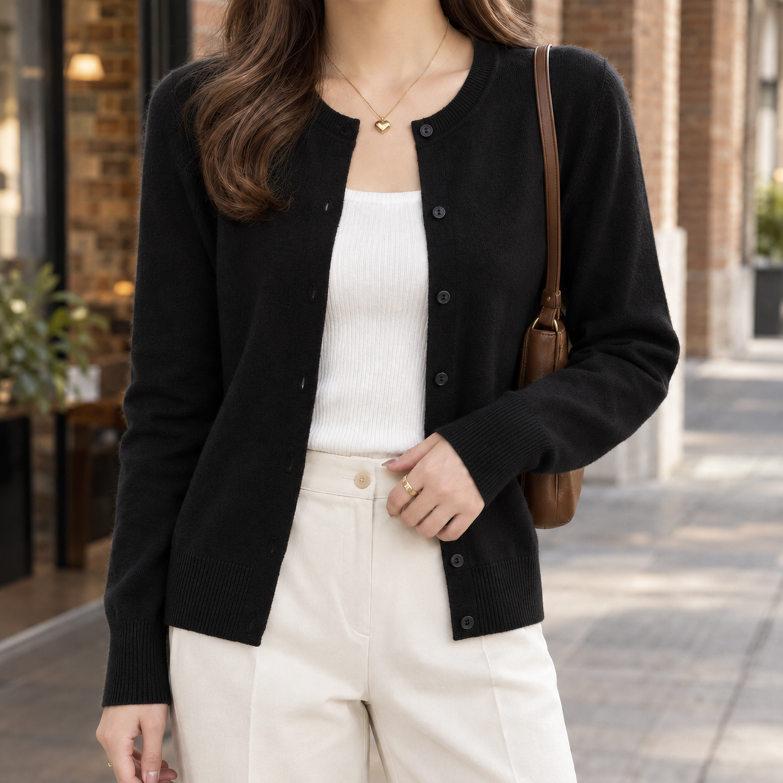 Catriona-Rae Fine Knit Cardigan - Black