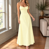 Idalia Corset Maxi Dress - Yellow