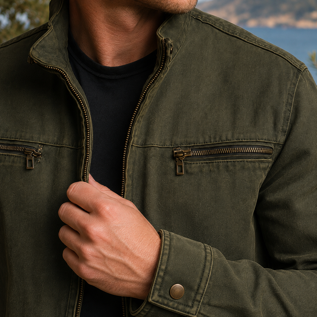 Nathaniel Military Jacket - Lead Product Detail