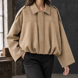 Kiera Oversized Bomber Jacket - Khaki
