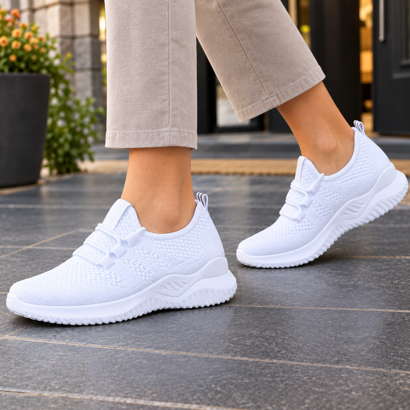 Lucca-Como Knit Sneakers - White