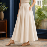 Carlotta Gathered Maxi Skirt - Apricot