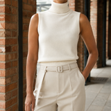 Sabine-Skye Turtleneck Sweater - White