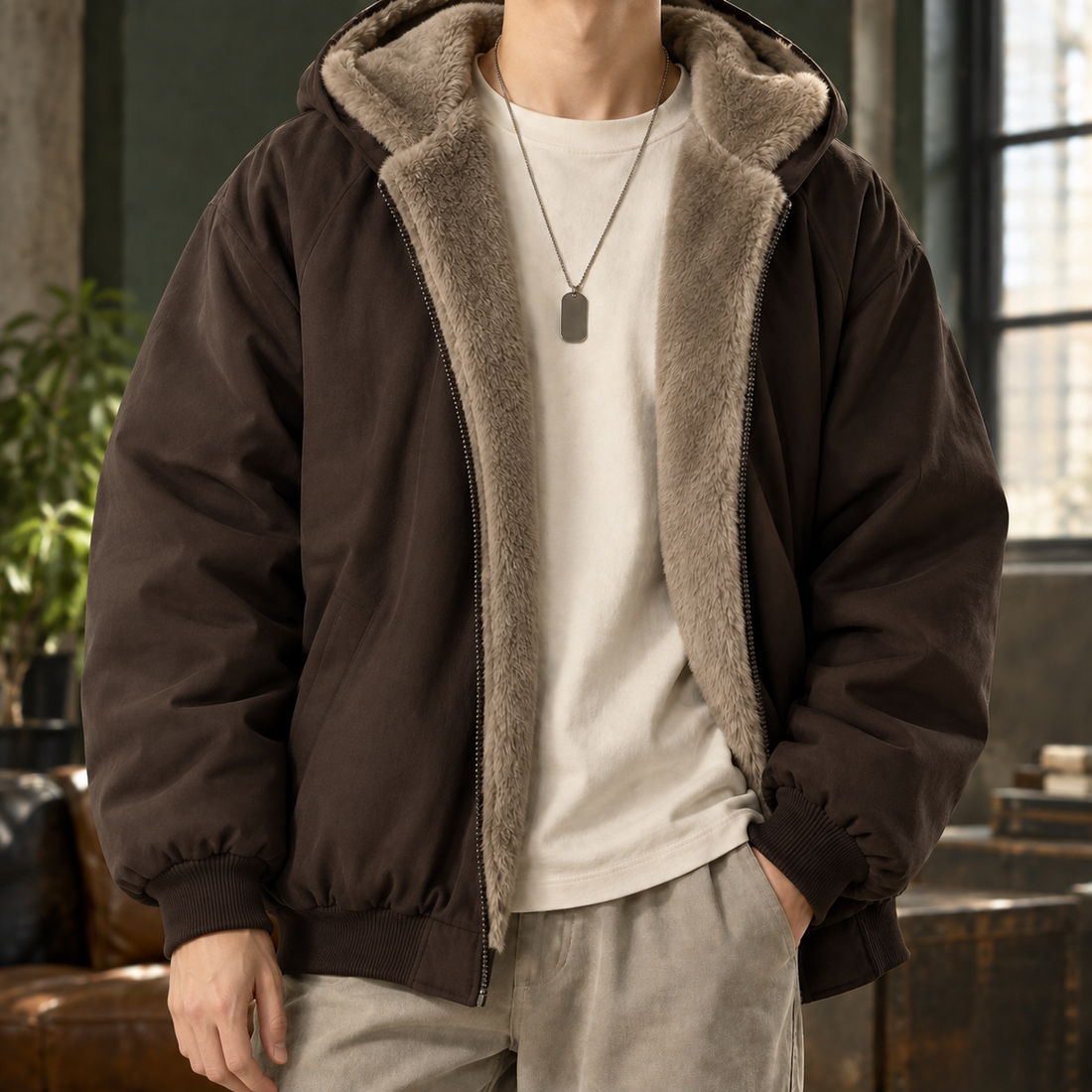 Vaughn Reversible Jacket - Brown