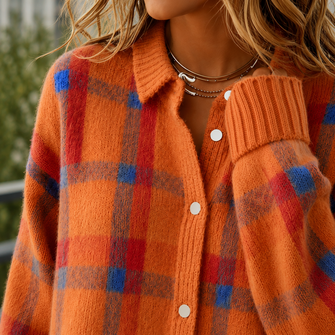 Faye Plaid Sweater - Lead Product Detail